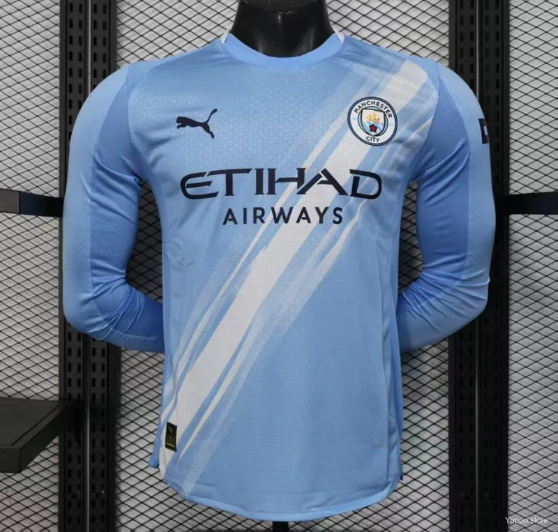Camiseta Manchester City 2025/26 LOCAL MANGA LARGA VERSION JUGADOR